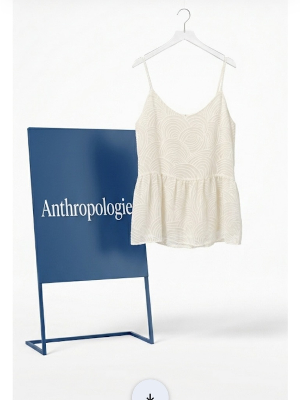 Anthropology nwt Ivory Textured Peplum Camisole Top ptp 19